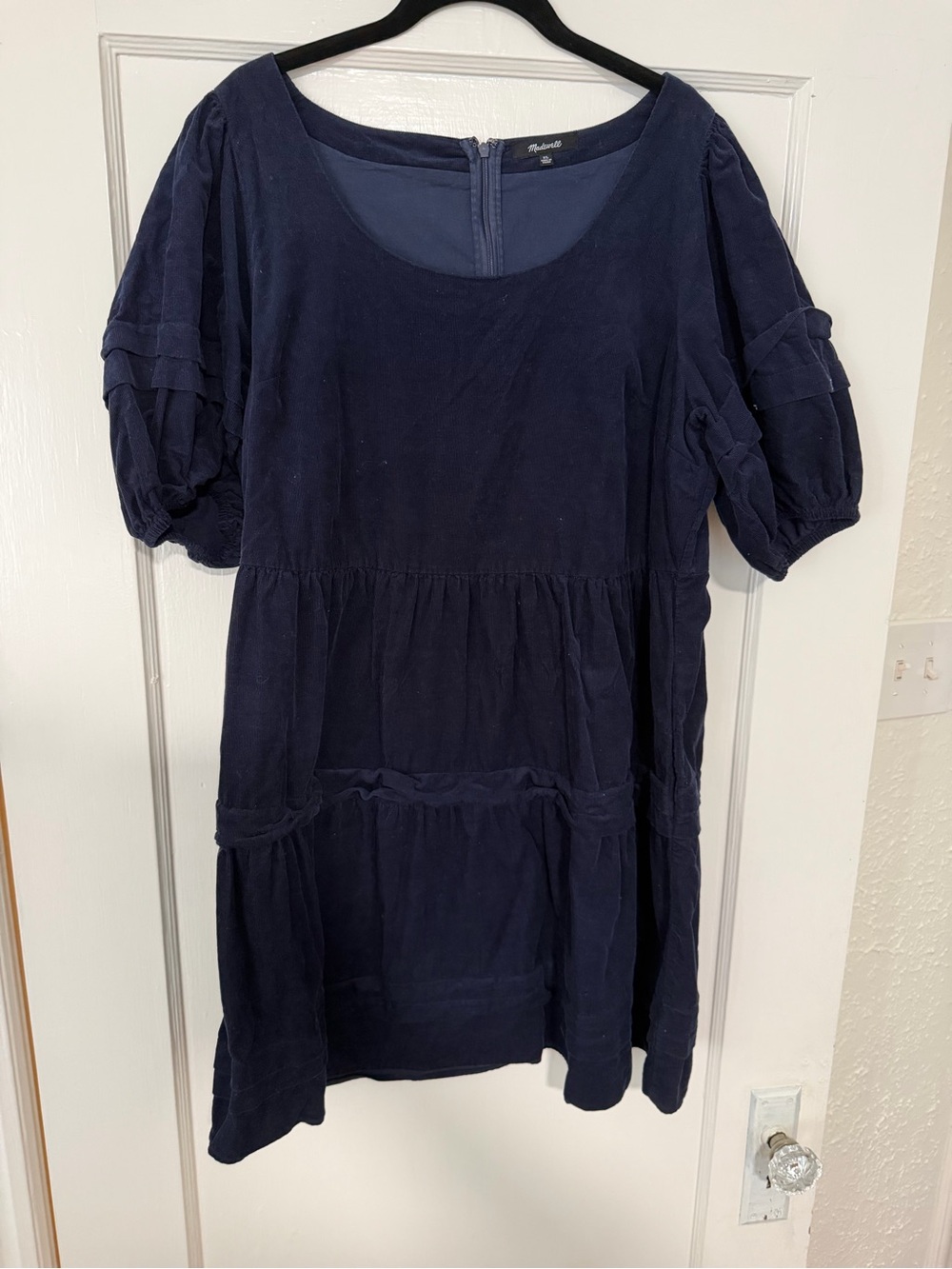 Madewell Navy Scoop Neck Dress with Back Zip